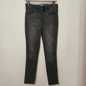Madewell size 27 high rise skinny jeans raw hem button fly